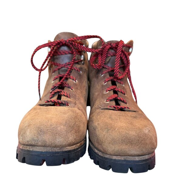 Vintage Vasque Brown Suede Leather Hiking Mountaineering Boots Men 14 Italy 7506 main image 8